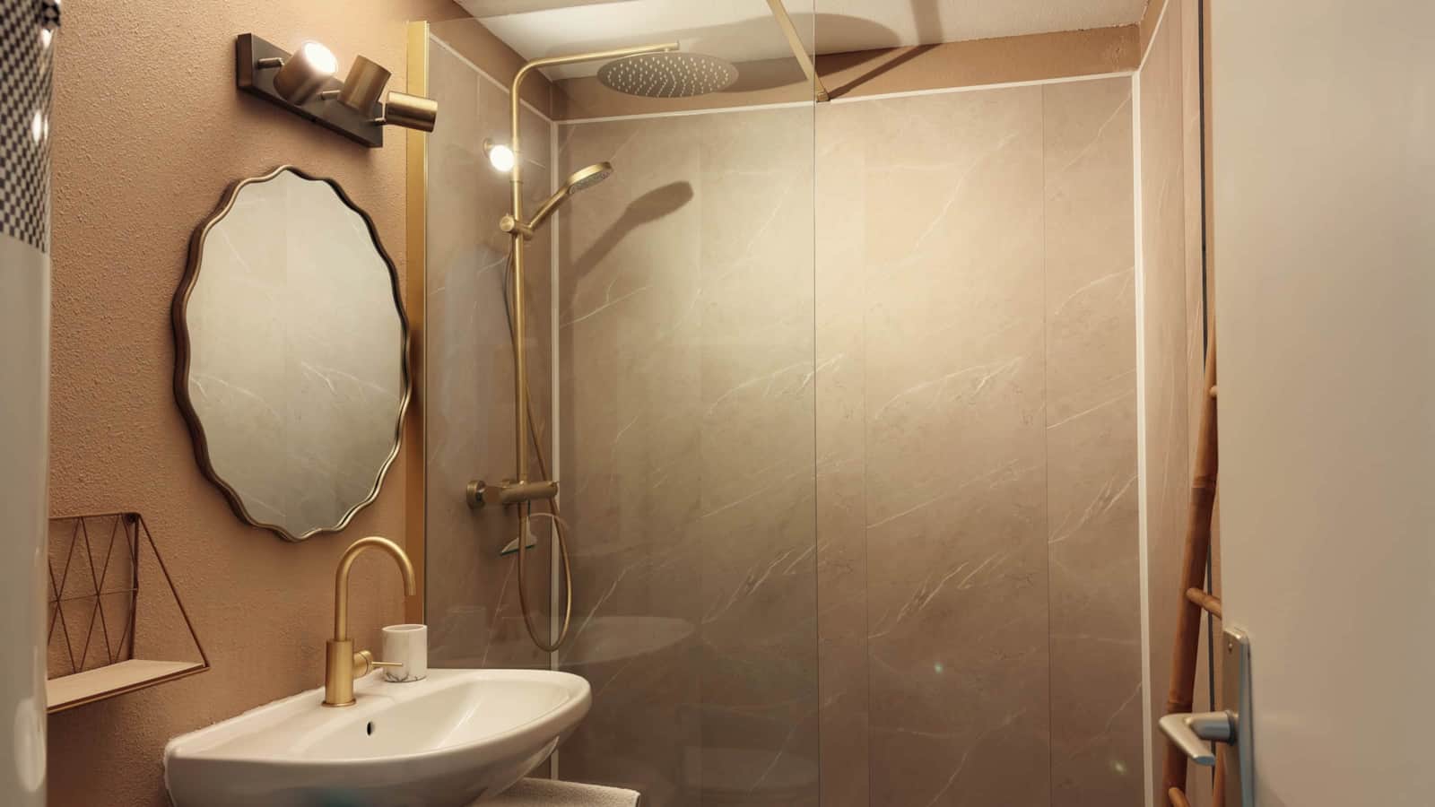 Salle d'eau avec douche à l'italienne